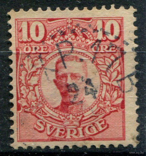 Швеция - 1910/14г. - король Густав V, 10 Ore - 1 марка - гашёная. Без МЦ!
