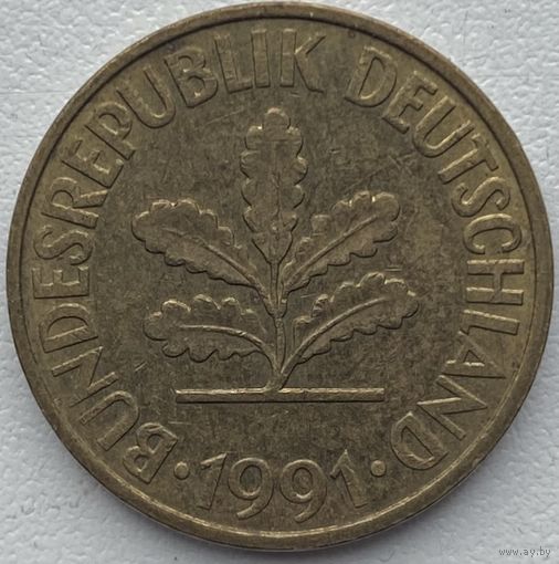 Германия 10 пфеннигов 1991 г. D