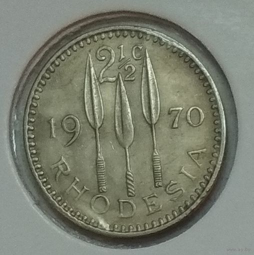 Родезия 2 1/2 (2,5 пенса) 1970 г. В холдере