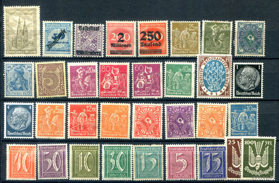 Рейх 1 - 30+ марок - MNH, MLH, MH, чистые, без клея. #O-W-66-E-2