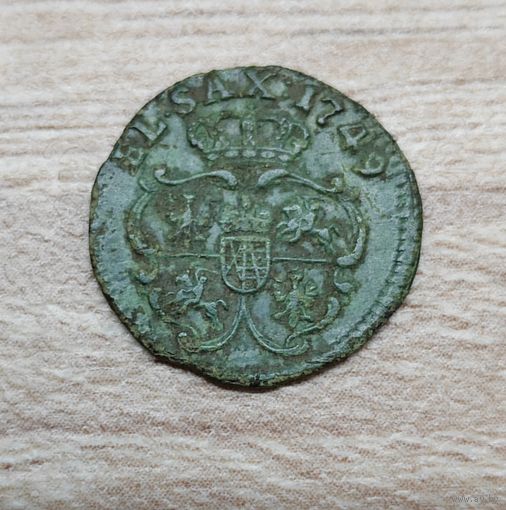 Солид (шеляг) 1749 г. Редкость. Пробный.