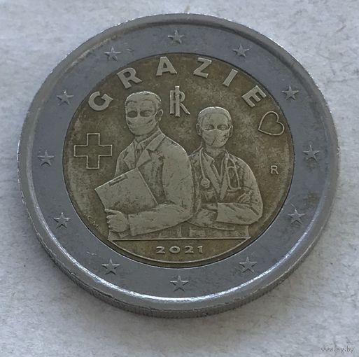 Италия 2 евро 2021 - Медицинские профессии (Спасибо)