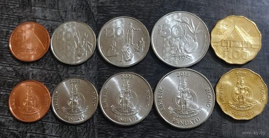Вануату 5, 10, 20, 50, 100 вату 2015 года (5 монет) UNC
