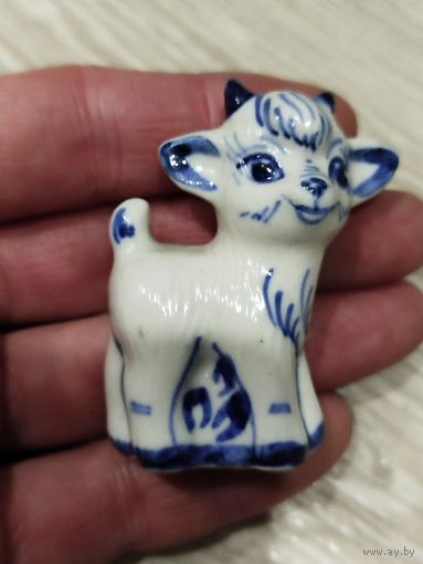 Фарфоровый козлик,гжель,с рубля