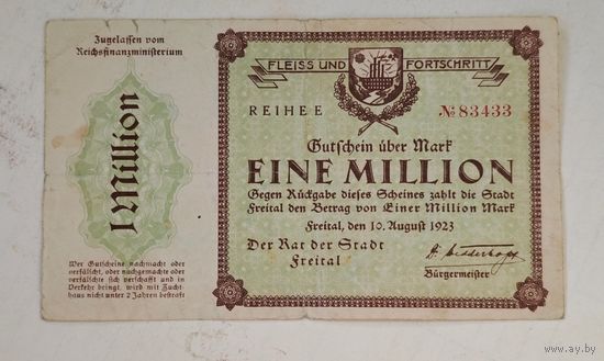 1923 год Германия 1 000 000 марок