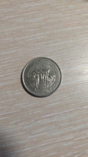 10 пенсов Джерси 1992