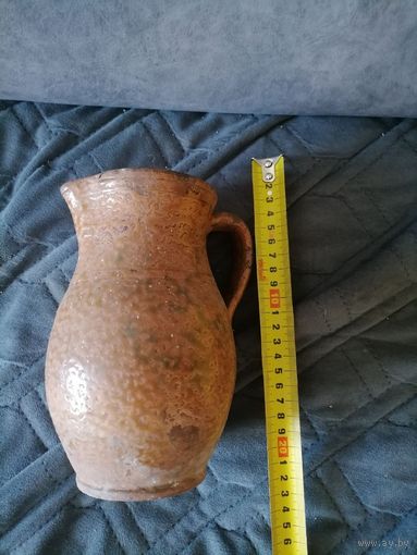 Старый Глиняный кувшин Жбанок с ручкой