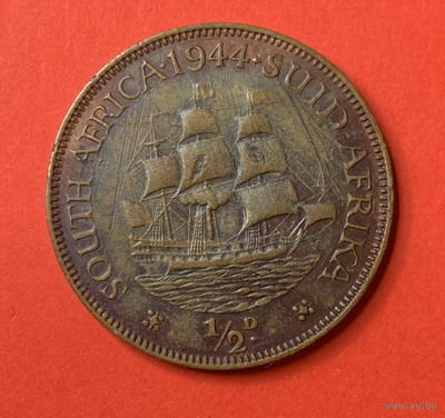 ЮАР, колония Англии, 1/2 пенса 1944г.
