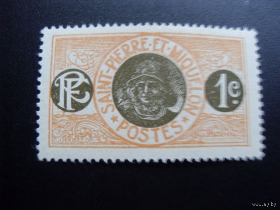 Франция. Французские колонии (Сен-Пьер и Микелон) 1909 Mi:PM 73 MLH рыбак