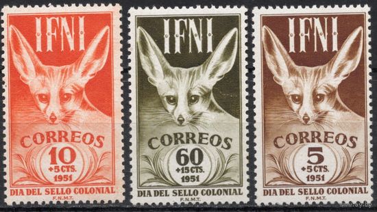 Испанская Ифни 1951. Фауна. 3 марки 105-07