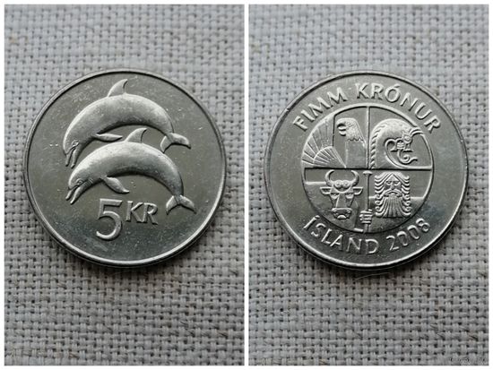 Исландия 5 крон 2008/дельфины