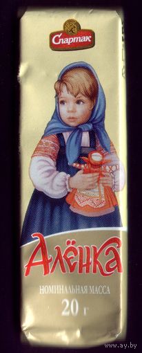 Обёртка от шоколада Алёнка Гомель