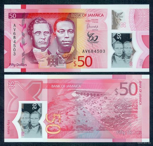 Ямайка 50 Долларов 2022 год, "60 лет Независимости", UNC