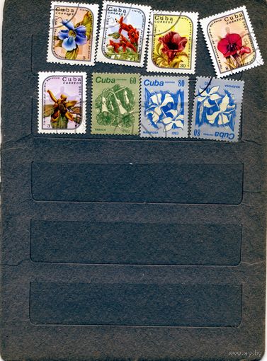 КУБА, 1986,  СБОРНЫЙ ЛОТ  ОРХИДЕИ  8м   по 20 коп шт