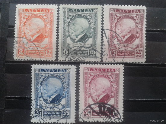 Латвия, 1928. Смерть Яниса Чаксте, президент. Полная серия. Mi-20,0 евро гаш.