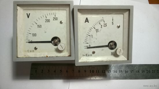 4 вольтметра сетевые+ 2 амперметра.