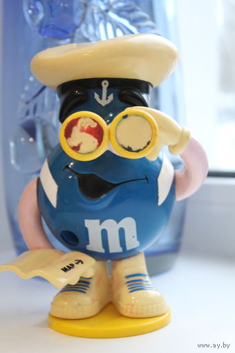 Редкий диспенсер M&Ms Candy -Blue Capitain голубой орешек 90-е гг