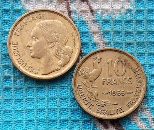 Франция 10 франков 1955 года