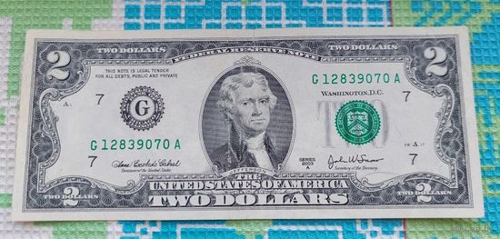 США 2 доллара 2003 года. Штат Иллинойс. Чикаго.