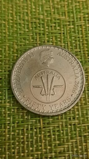 Австралия 10 центов  2016 г ( юбилейная 50 лет Десятичная система )