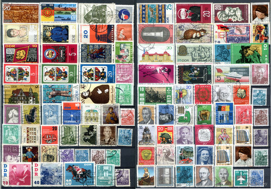 ГДР - 90+ марок - гашёные. #4-W1-124-B-1