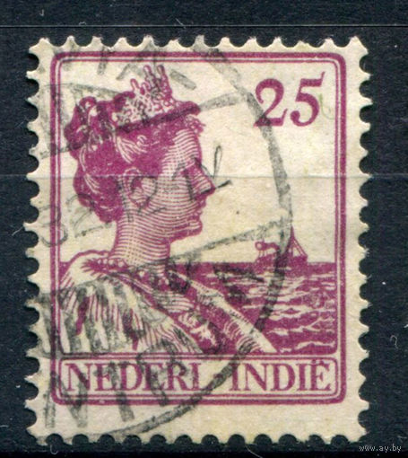 Нидерландская Индия - 1914/15г. - королева Вильгельмина, 25 с - 1 марка - гашёная [Mi 120]. #3-WB-75-A-1
