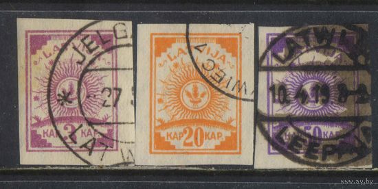 Латвия Респ  1919 Символ богини Лаймы Стандарт Гаш Лиепая #6C,10C,13C