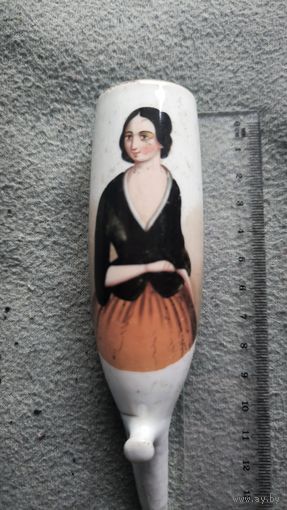 Антикварная чаша трубки (штуммель). Фарфор, роспись. Германия/Австрия, XIX век. Аналог в Музее трубок (Амстердам)