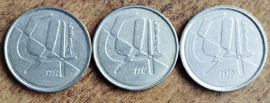 Испания 5 песет 1991,1992,1998