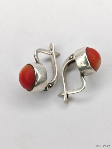 Серьги серебро 925 пр. Общий вес 4,12 гр. С рубля