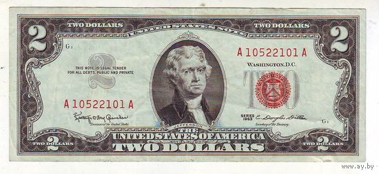 США, 2 доллара 1963 год