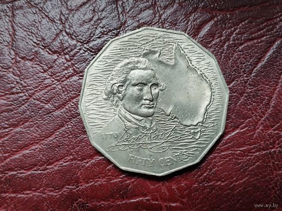 50 центов Австралия  1970 г. 200 лет путешествия Кука.