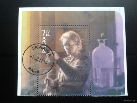 Польша, 2011, Мария Склодовска-Кюри, марка из блока, Mi-7 евро гаш.