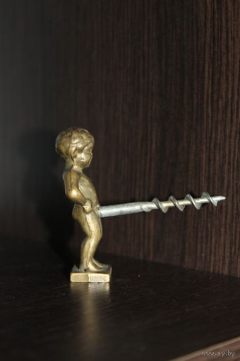 Латунный штопор "Писающий мальчик", BRUXELLES.