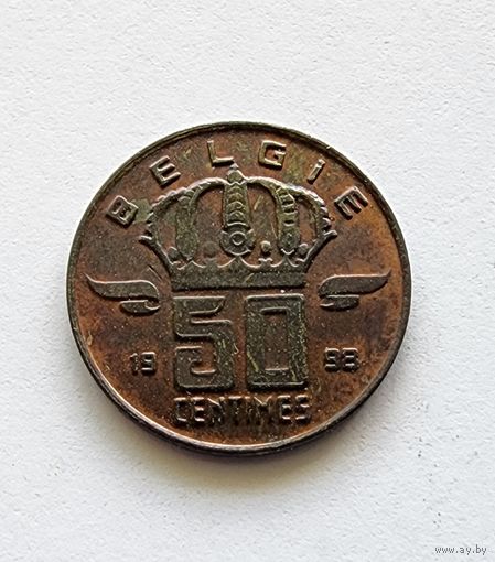 Бельгия 50 сантимов, 1998 Надпись на голландском - 'BELGIE'
