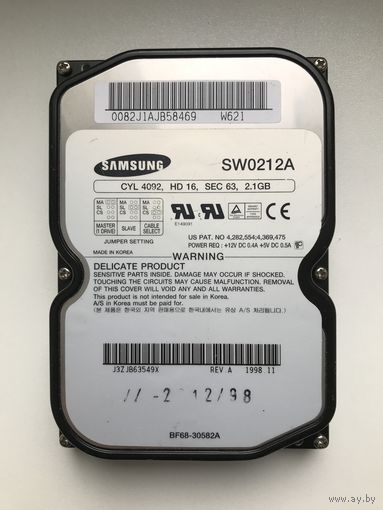 Жесткий диск Samsung SpinPoint W2100 SW0212A 2.1GB 5400RPM ATA-33 512KB Cache 3.5"