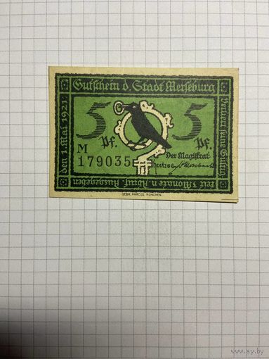 Нотгельд 5 пфеннигов 1921 год. -2712