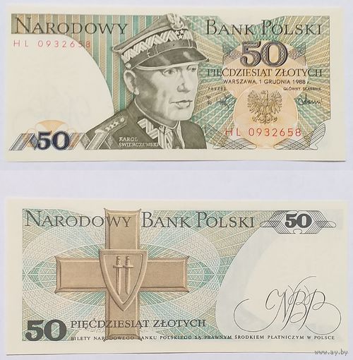 ПОЛЬША 50 ЗЛОТЫХ 1988 ГОДА