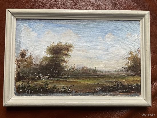 Пейзаж Июль 1990 В. Петров 30х20 см