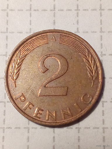 2 Пфеннига ФРГ 1995 год A