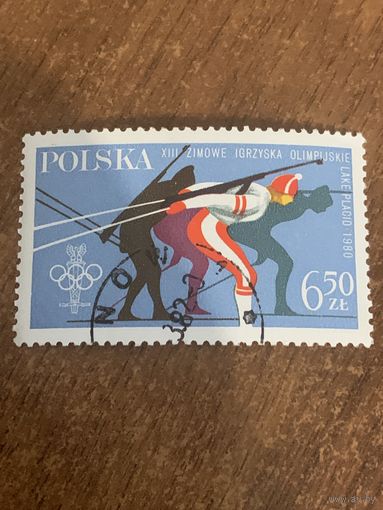 Польша 1980. Зимние олимпийские игры Лэйк Плэйсид. Биатлон. Марка из серии