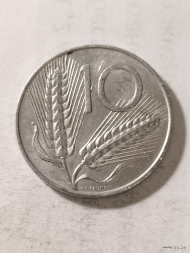 Италия 10 лир 1975
