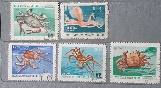 КНДР морские обитатели 5шт