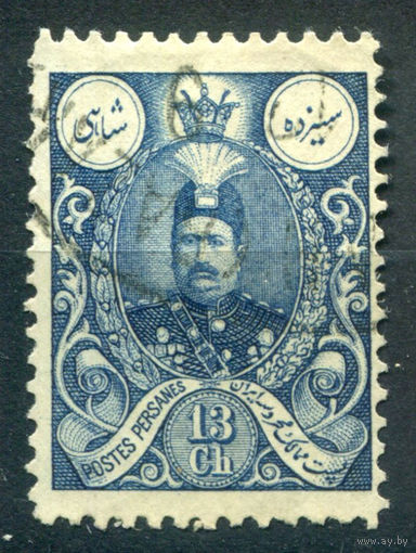 Персия (Иран) - 1908/09г. - шах Мохаммад Али, 13 Ch - 1 марка - гашёная [Mi 239]. #4-W1-115-A-1