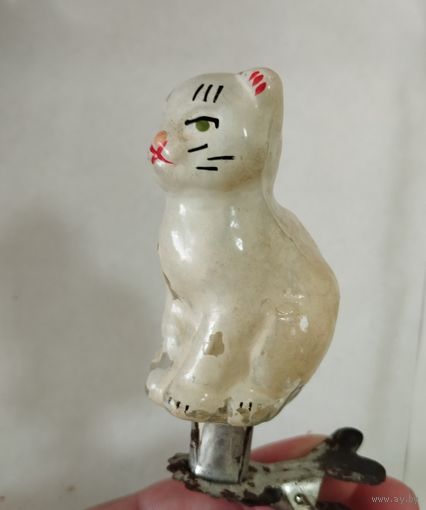Игрушка ёлочная Кот Муренка (Сказка), стекло. СССР