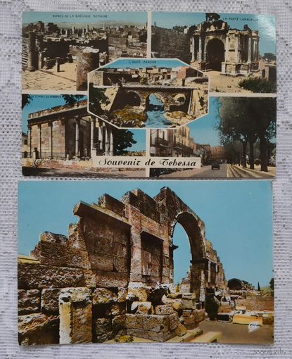 Открытки Тебесса, Алжир, 2 штуки. Изготовлены во Франции, 1970-е годы.