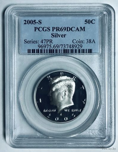 50 центов 2005-s Кеннеди серебро США pr69dcam PCGS