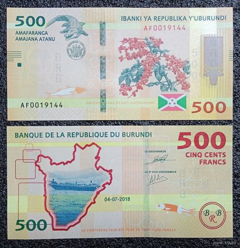 500 франков Бурунди 2018 г. UNC