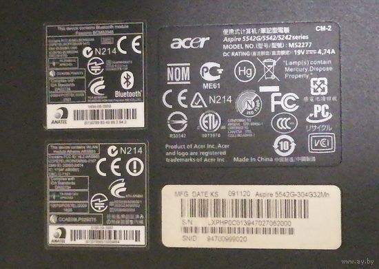 Ноутбук  ASER ASPIRE 5542