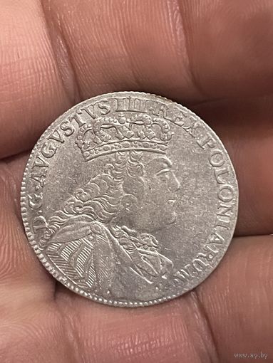 Орт 1754 Август 3 очень красивая монета! Не частый портрет! В коллекцию!